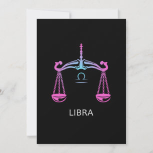 Convite Libra Zodiac - Sinal Balanceador Design Aniversári