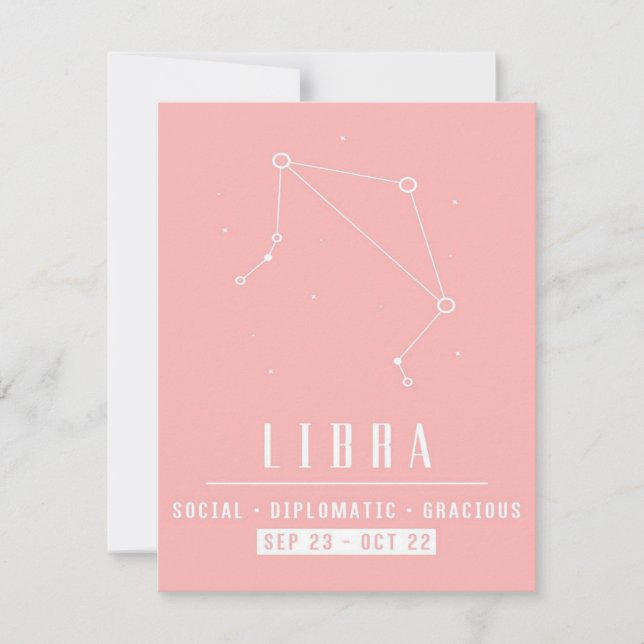 Convite Libra zodioca - Cute Libra Zodiac Lover Gift (Frente)