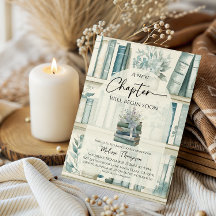 Library New Chapter Blue Boy Book Baby Shower