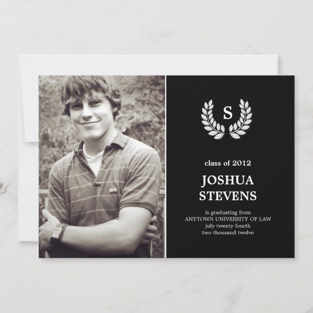 Convite Licença de Graduação de Lei de Wreath Law (Frente)