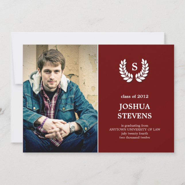 Convite Licença de Graduação de Lei de Wreath Law (Frente)