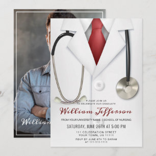 Convite Licenciatura em Casaco de Escola de Enfermagem Mod