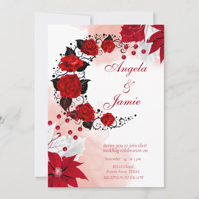 Convite licor de FLORAL WEDDING elegante (Frente)