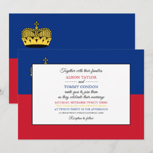 Convite Liechtenstein Flag, Liechtenstein Wedding