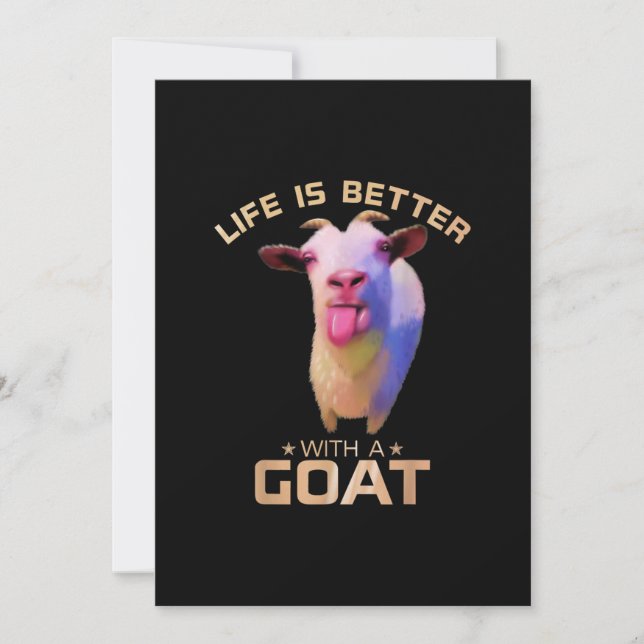 Convite Life Is Better With A Goat Gift (Frente)