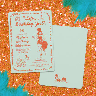 Convite Life of a Birthday Girl Invitation