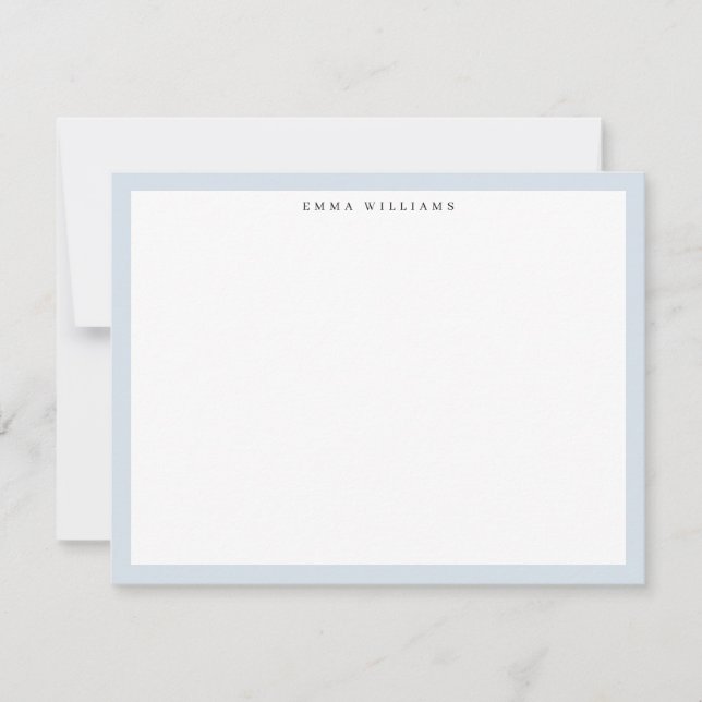 Convite Light Blue Frame Note Card (Frente)