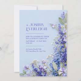 Convite Light Blue Rustic Spring Lavender Frame