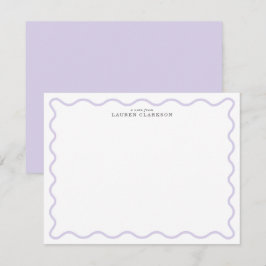 Convite Light Lavender Modern Wavy Border Note card