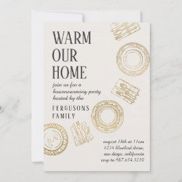Convite Light Soft Beige Gold Dining House Warming Party