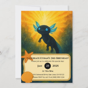 Convite Lightborn Axolotl Glow Birday
