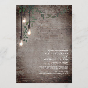 Convite Lightbulb Botanical Garland Brick Virtual