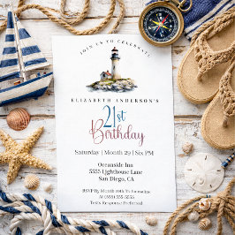 Convite Lighthouse 21st Birthday