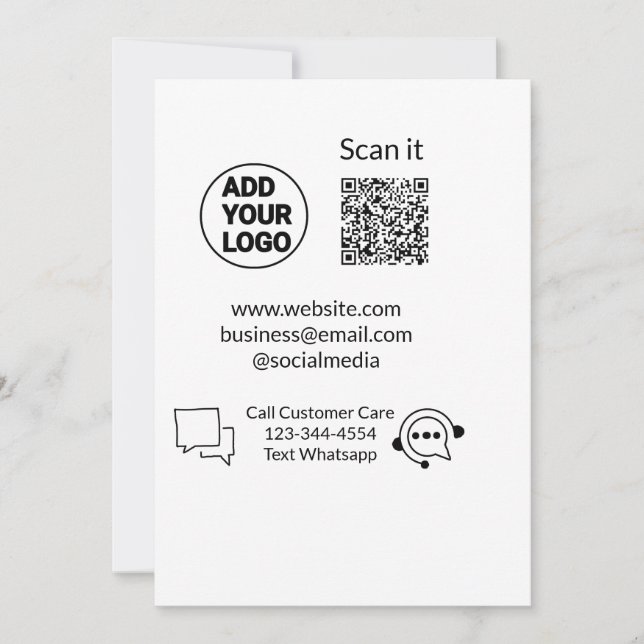 Convite Ligue para o cliente para o texto do serviço de at (Frente)