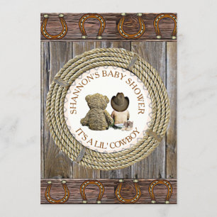 Convite Lil' Cowboy Country and Western Chá de fraldas