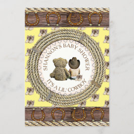 Convite Lil' Cowboy Rustic Country and Western Chá de fral