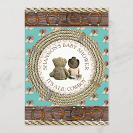 Convite Lil' Cowboy Rustic Country and Western Chá de fral