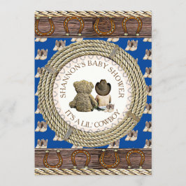 Convite Lil' Cowboy Rustic Country and Western Chá de fral