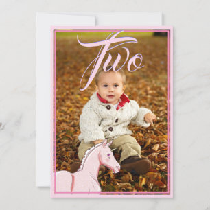 Convite Lil Palomino Unicorn Aniversário (rosa/roxo/imagem