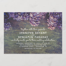 Lilac Blooming Branches Rustic Wood Casamento