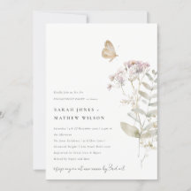 Lilac Boho Wildflower Fern Noivado Botânico