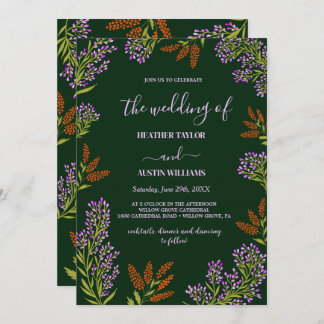 Convite Lilac Colorful Wildflower Botanical Wedding 
