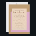 Convite Lilac Dourado moderno - Bat Geométrico Mitzvah<br><div class="desc">Tipografia Geométrica Rosa Dourada Lilac Moderna Bat Mitzvah Convite</div>