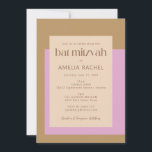 Convite Lilac Dourado moderno - Bat Geométrico Mitzvah<br><div class="desc">Tipografia Geométrica Rosa Dourada Lilac Moderna Bat Mitzvah Convite</div>