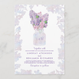 Convite Lilac Mason Jar | Casamento Russo Floral Watercolo