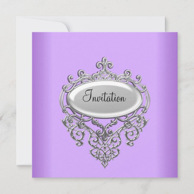 Convite Lilac Mauve Invitation any Occasion (Frente)