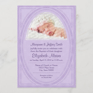 Convite Lilac Oval Baptism