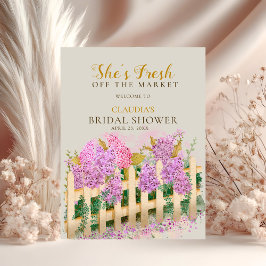 Convite Lilac Picket Fence She's Fresh Bridal Shower  