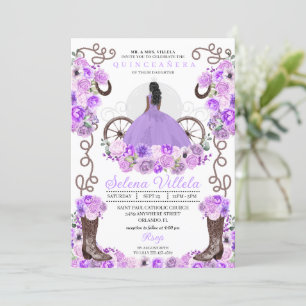 Convite Lilac Princess Dress & Boots Quinceañera