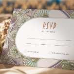 Convite Lilac RSVP Inserir Vintage Art Nouveau Deco Mucha<br><div class="desc">Cartão RSVP do Casamento vintage Art Nouveau, de Alphonse Mucha, num design floral, romântico e caprichoso. Os florescimentos vitorianos complementam os tipos clássicos de arte deco fonts. Introduza as suas informações personalizadas e está concluído. Se você quiser mudar o design, simplesmente clique no botão azul "Personalizar". Muito obrigado por considerar...</div>