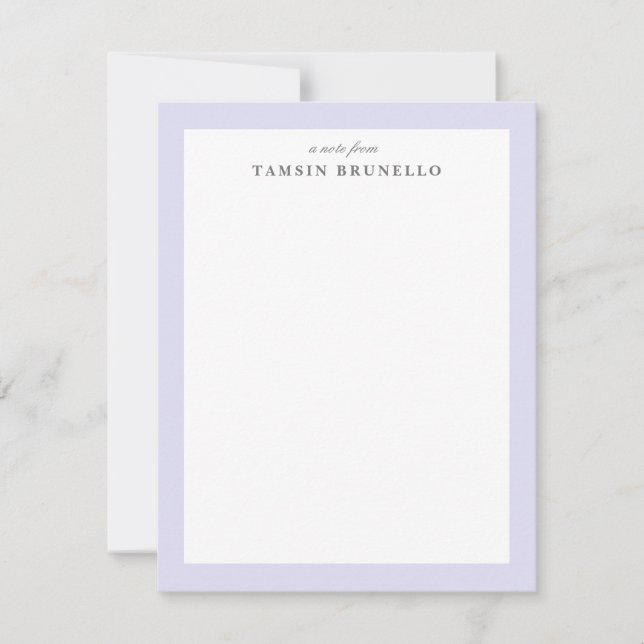 Convite Lilac tradicional e papel pessoal branco (Frente)