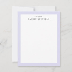Convite Lilac tradicional e papel pessoal branco