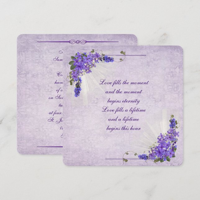 Convite Lilac Wedding (Frente/Verso)