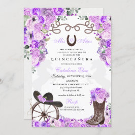 Convite Lilac Western Charra Ranchero Quinceanera