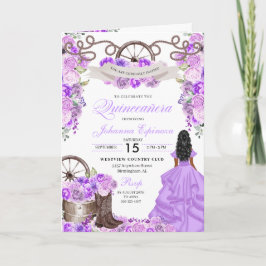 Convite Lilac Western Charro Bi-Fold Quinceanera