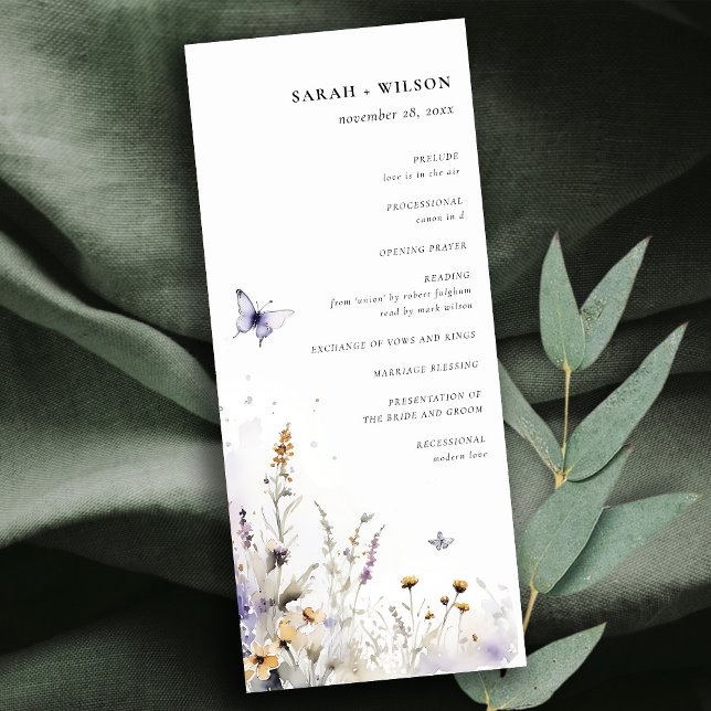 Convite Lilac Wildflower Butterfly Garden (Criador carregado)