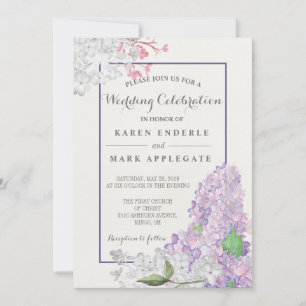 Convite Lilacs no casamento do primavera da flor