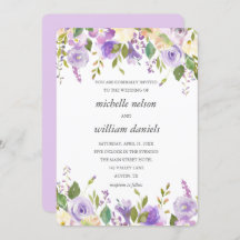 Lilás | Lavanda Quic Casamento Floral Por Aquarela