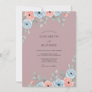 Convite Lilás Ranunculus Roxo Eucalipto Weddi