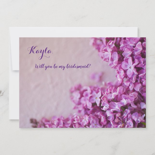 Convite Lilases roxas frescas na textura (Frente)