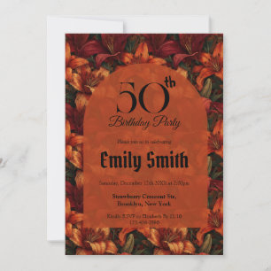 Convite Lilies Boho Luxo Aniversário Milestone