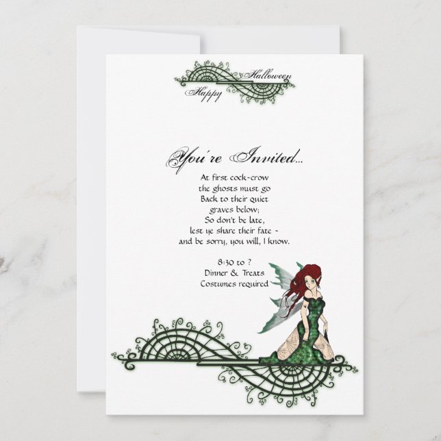 Convite Lilith Fairy Gothic Halloween Invital (Frente)