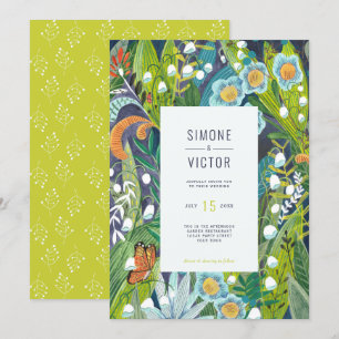 Convite Lilly Verde Botânica do Casamento Floral do Vale