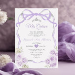 Convite Liloxo Arco Floral Roxo Prata Mis Quince<br><div class="desc">EDITABLE Lilac Purple Floral Arco Fita Silver Mis Quince Convite Elegante Quinceañera Lilac Purple Floral Princesa Prateada Prata Convite Mis Quince 15 Anos,  16ª Festa de aniversário</div>