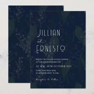 Convite Lily Azul Mais Escura do Fundo do Vale Desvanecido
