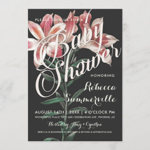 Convite Lily Botanical Shower Invitations.
